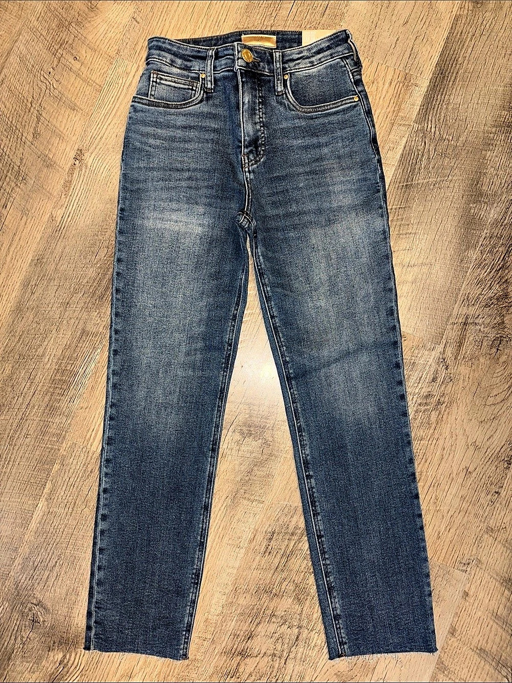 KUT from the Kloth Rachel High Rise Fab Ab Mom Jean High Rise Blue Skinny Jeans